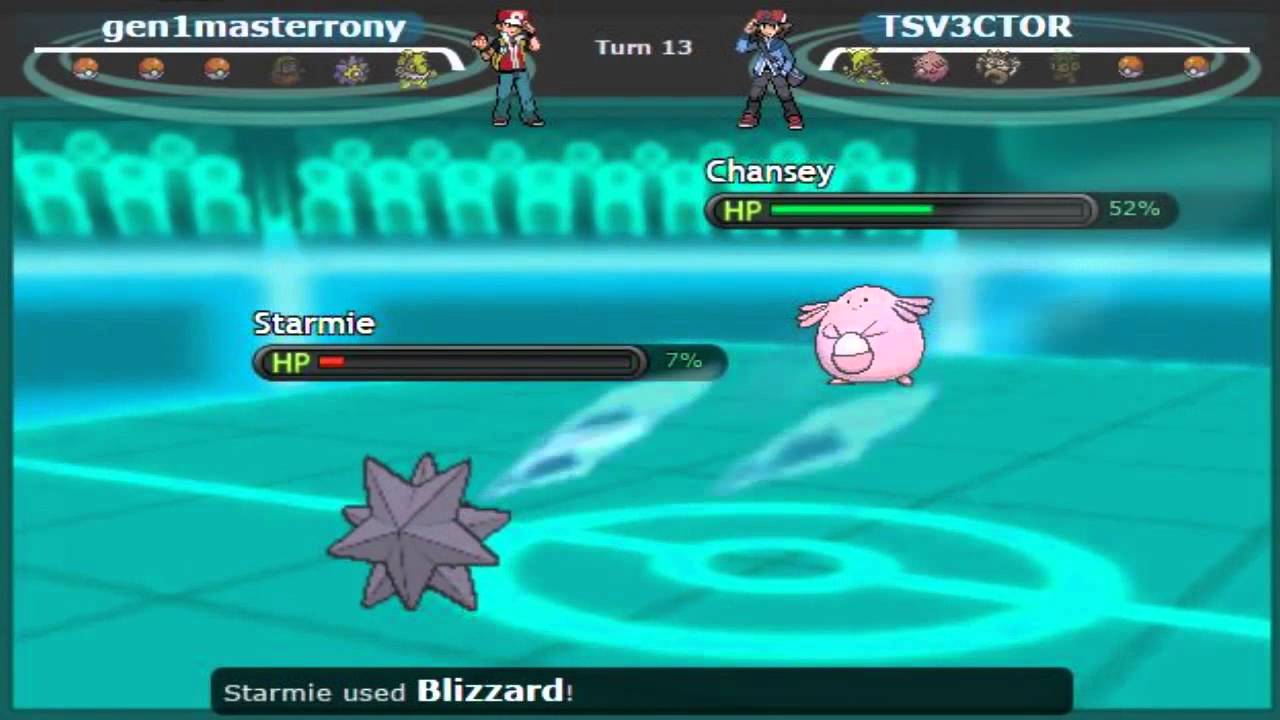 Pokemon Showdown (RBY OU) [R] 720P 60FPS TSV3CTOR vs gen1masterrony: Turnabout Dick Headshoe!