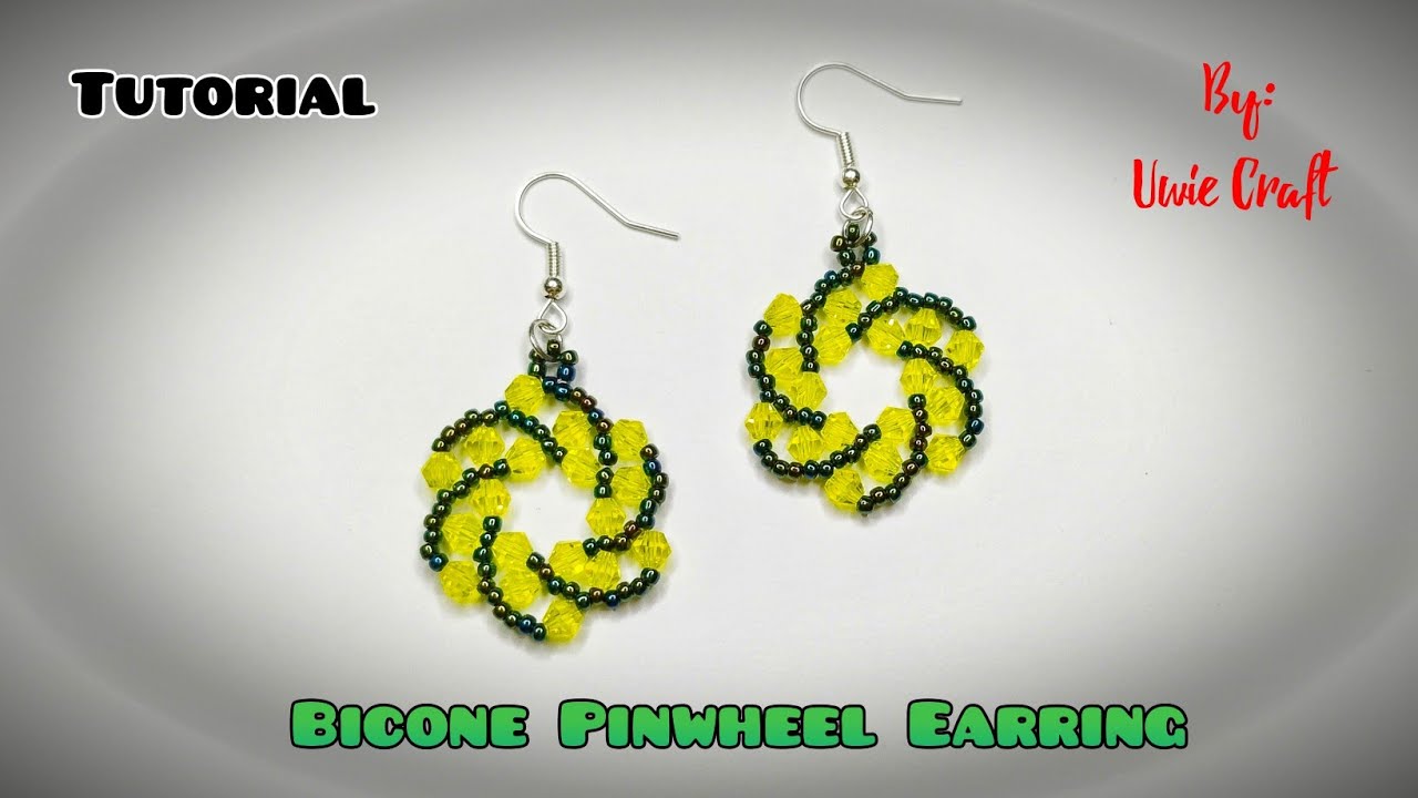 Beading Tutorial: How to Make Crystal Bicone Pinwheel Earring//Beaded Pinwheel Earring//Easy Pattern