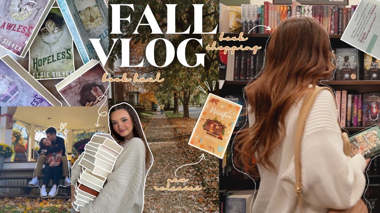 fall vlog! 🍂🧺🧸 book shopping at barnes, pumpkin patch, first time at the library, book haul + more!