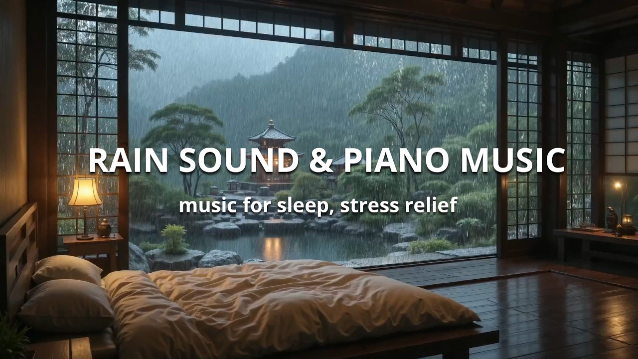 (No Ads) Rain and Gentle Piano for Better Sleep – Calm Ambient Music All Night