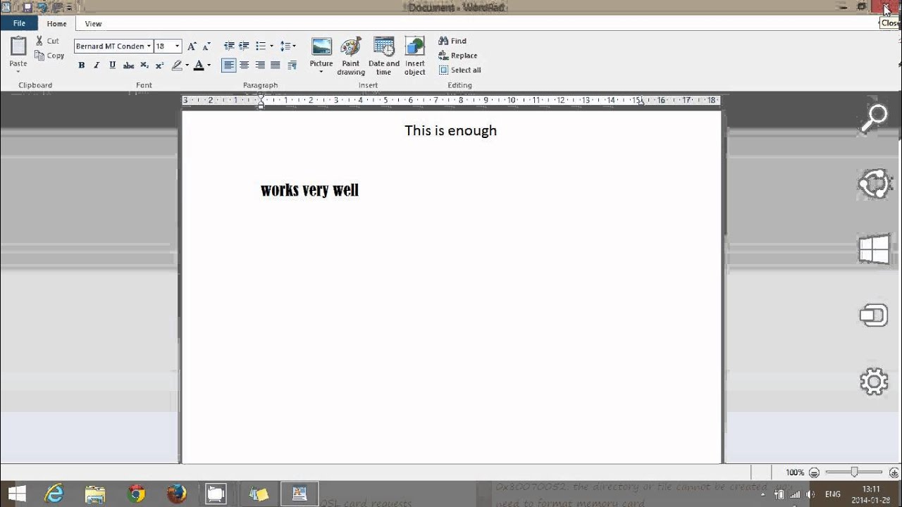 Windows 8.1 Wordpad &mdash; бесплатный базовый текстовый процессор