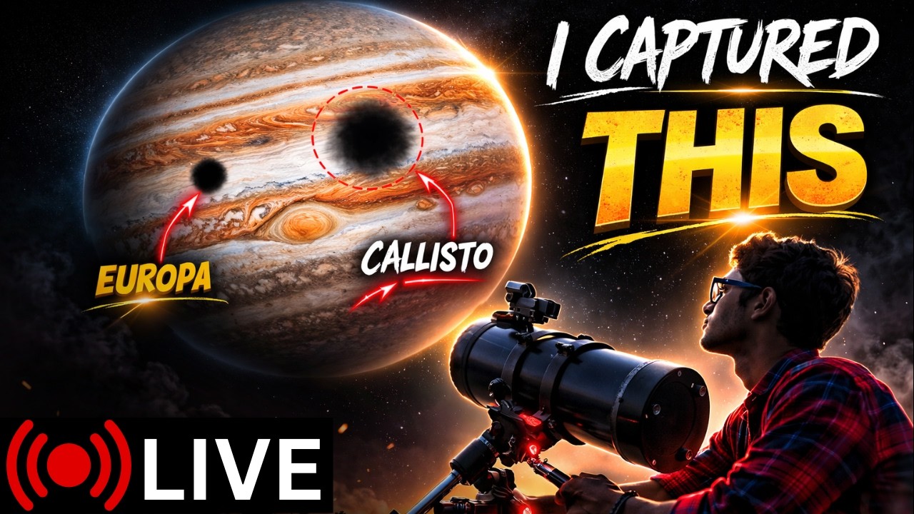 Watch LIVE: Rare Double Eclipse on Jupiter LIVE through my Telescope | Eclipse on Jupiter LIVE