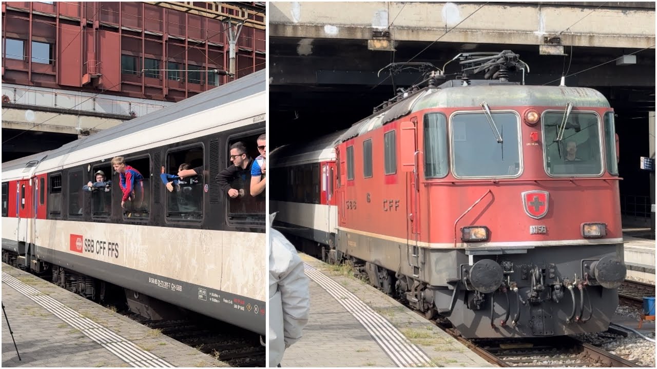 Fussball Fanzüge nach Luzern mit Re 4/4 | Abfahrt in Basel SBB am 29. September 2024