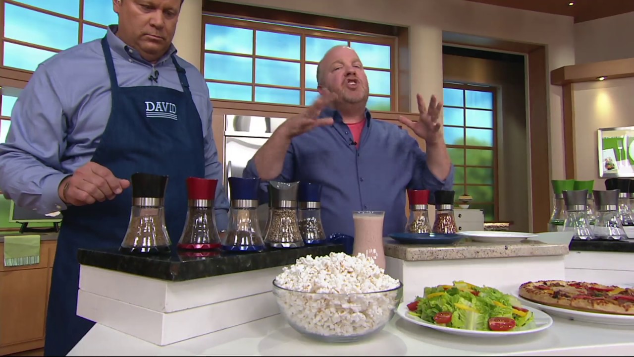 Kuhn Rikon S/2 Large Metallic Finish Glass Vase Grinders on QVC