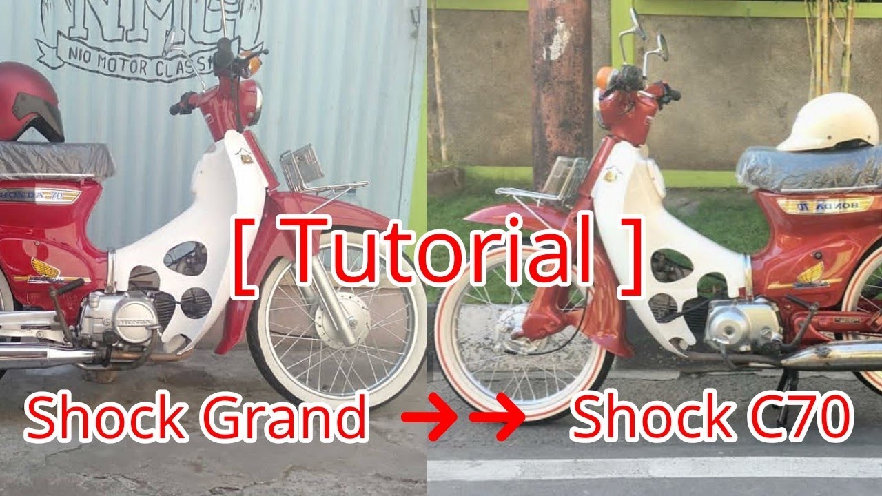 Modifikasi C70 - Pasang Shock C70 di Rangka Grand