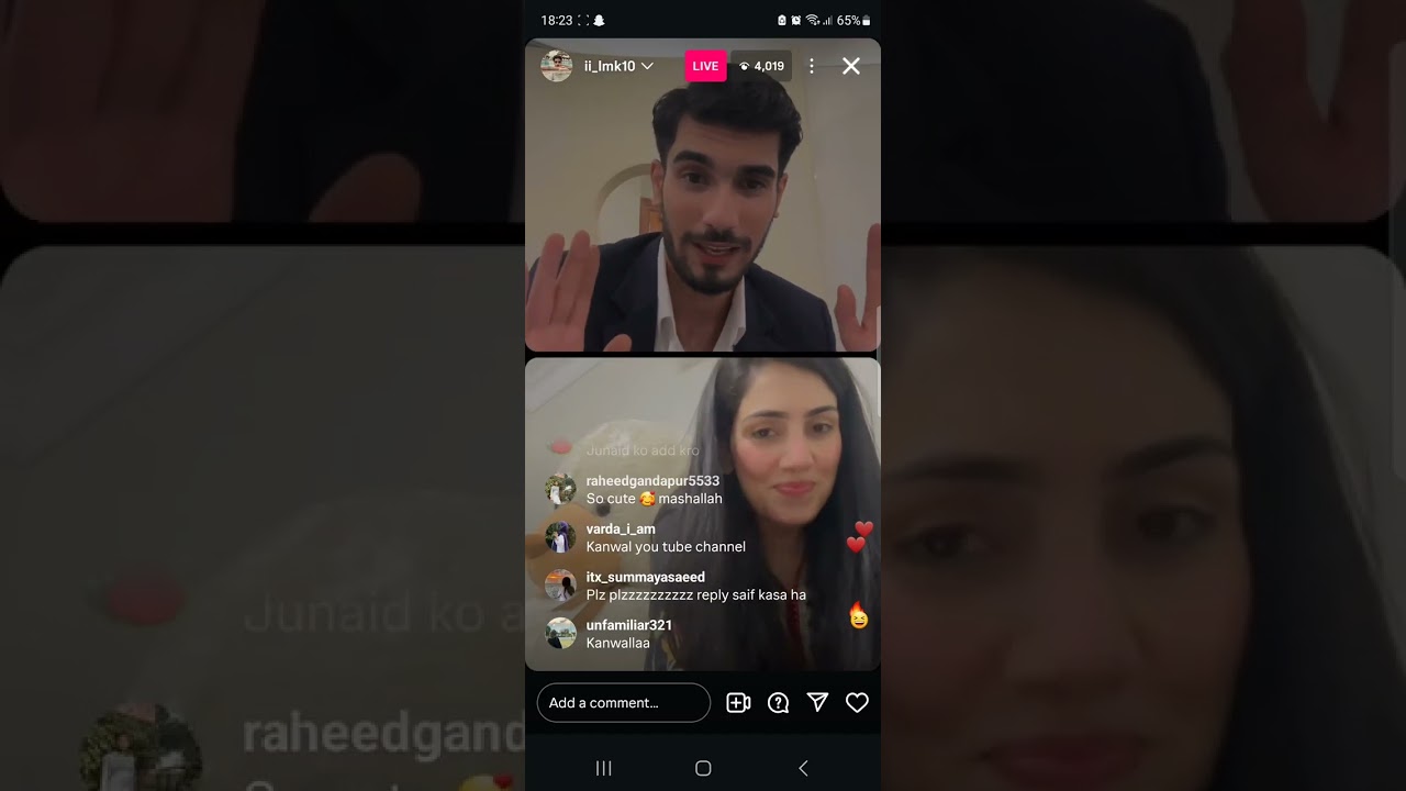 Kanwal and Saif's brother moiz khan is live #tamasha #tamashaseason4 #kanwalfarooq #saifalikhan 