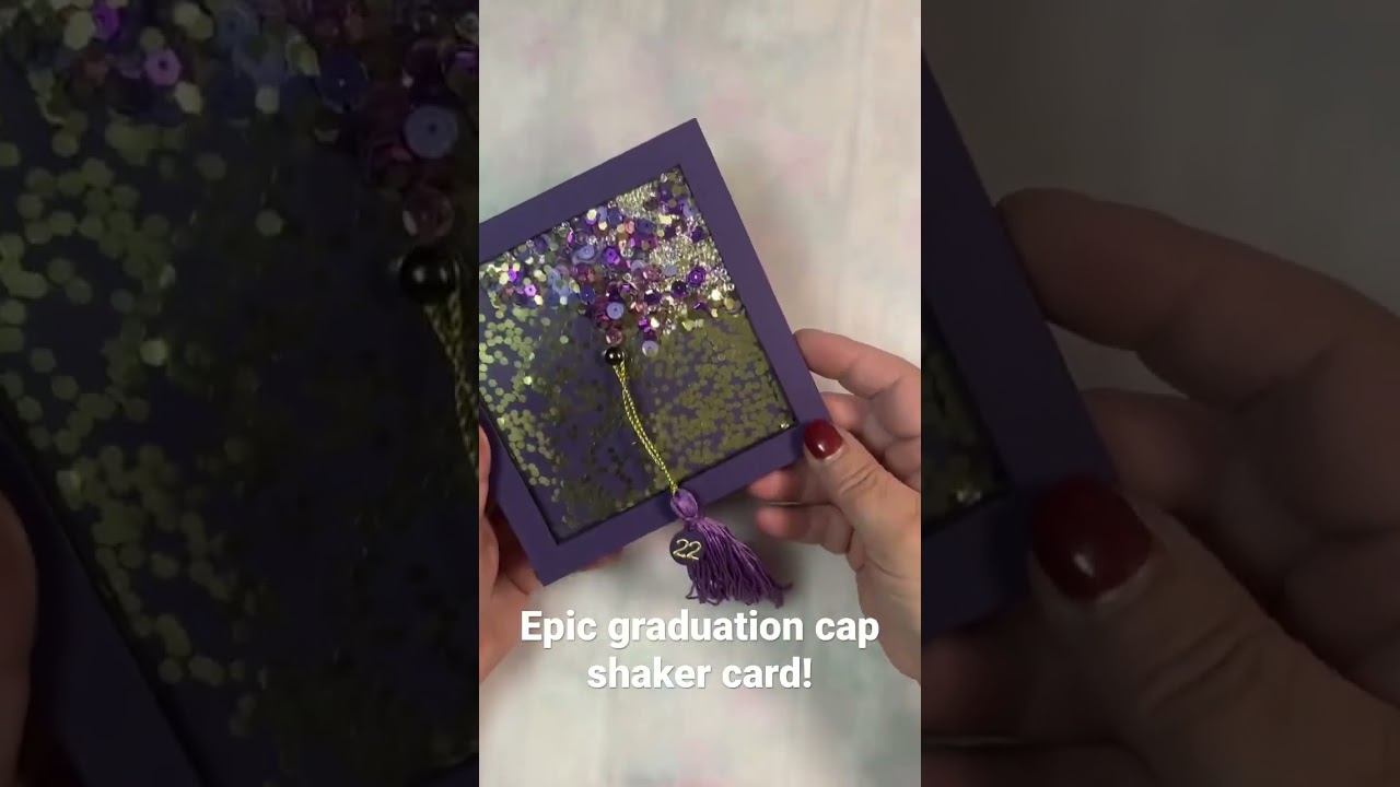Graduation cap shaker card #cardmakingtutorials #papercrafting #shakercard #cardtutorial