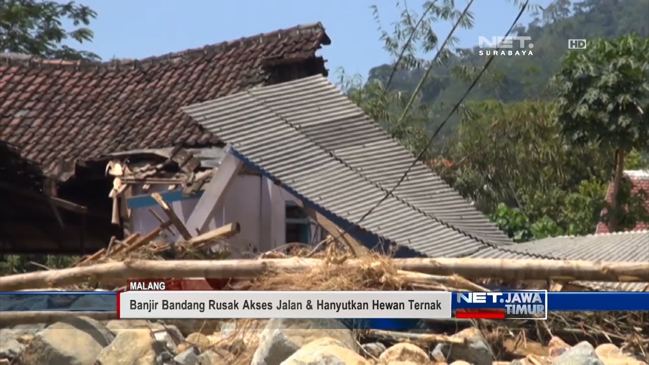 NET. JATIM - BANJIR BANDANG TERJANG BELASAN RUMAH WARGA