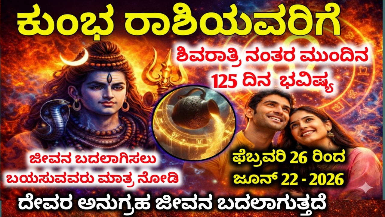 ಕುಂಭ ರಾಶಿ 2026: 125 ದಿನಗಳಲ್ಲಿ ಜೀವನವೇ ಬದಲಾಗುವ ಮಹಾ ಕಾಲಜ್ಞಾನ! Kumbha Rashi 2026