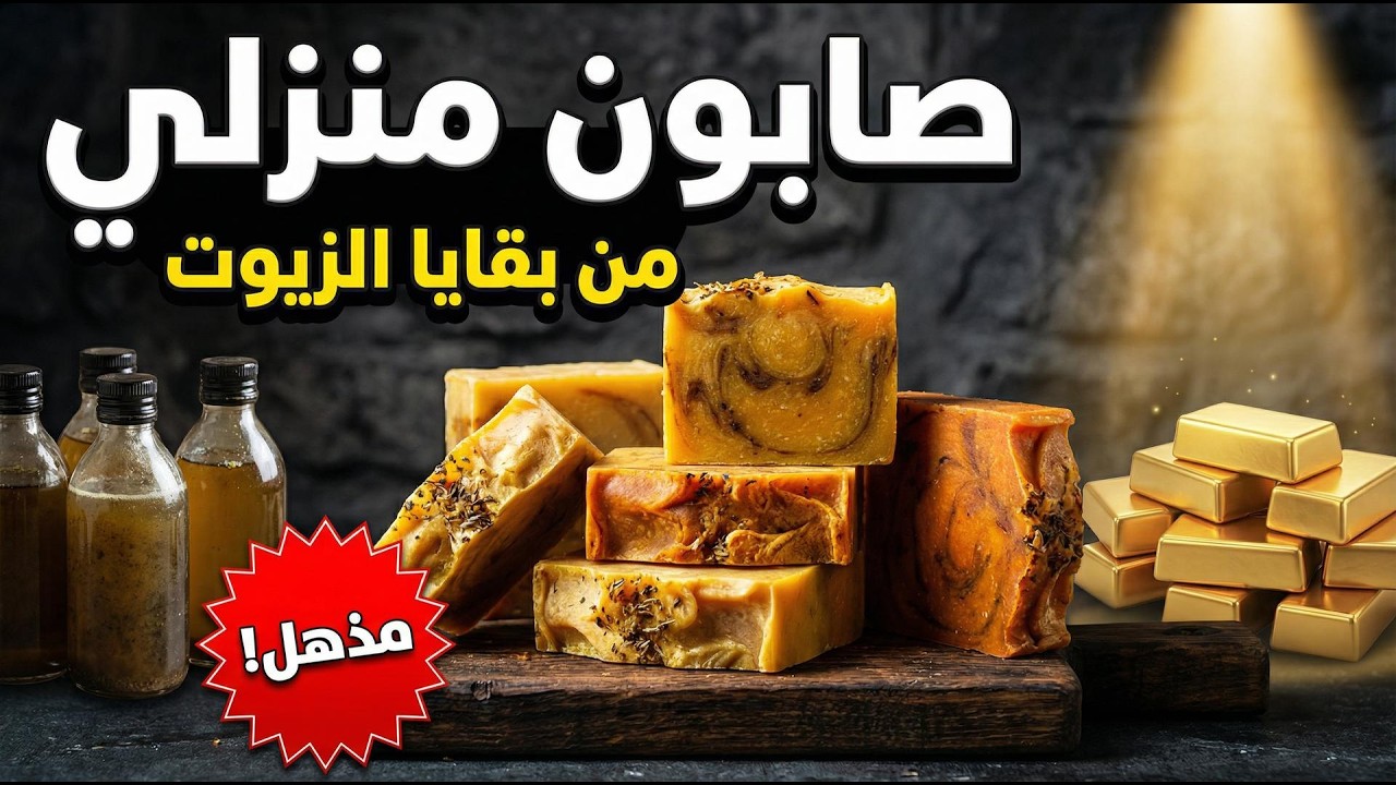 كيف تصنع صابون منزلي من بقايا الزيوت بسهولة!How to make homemade soap from leftover oils easily!
