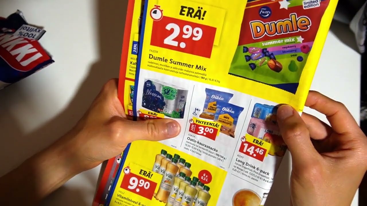 ASMR Lidl Magazine with Gum Chewing Whispers