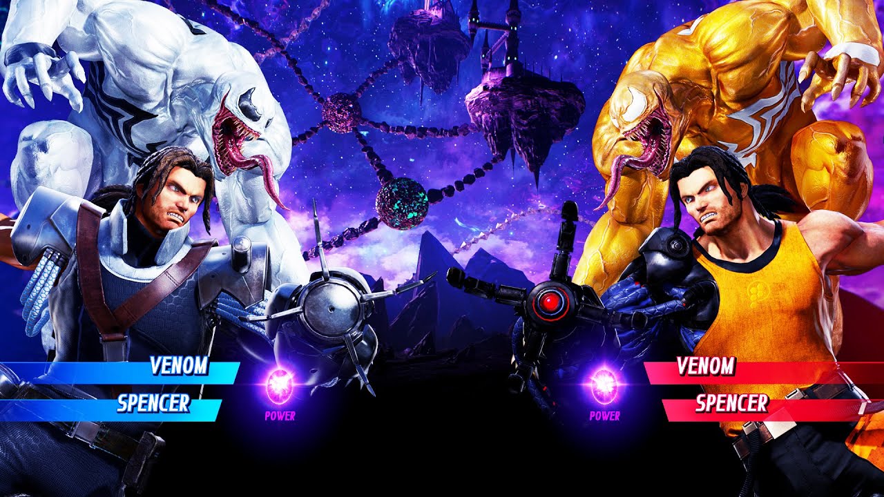 Venom & Spenncer vs Yellow Venom & Spencer (Very Hard) Marvel vs Capcom | 4K UHD Gameplay