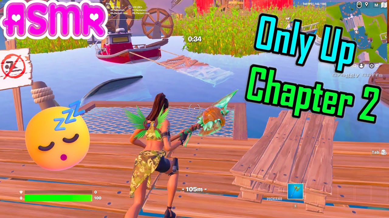ASMR Gaming 🍀 Fortnite Only Up Chapter 2 Relaxing Sk-Sk Tk-Tk Mouth Sounds + Finger Fluttering 💤 🎧