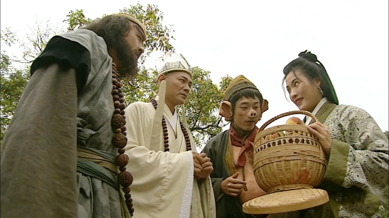 白骨精假扮村姑企圖抓走唐僧，怎料孫悟空有火眼金睛，被當場識破。#劇情#西遊記#張衛健#陳浩民#孫悟空#仙俠
