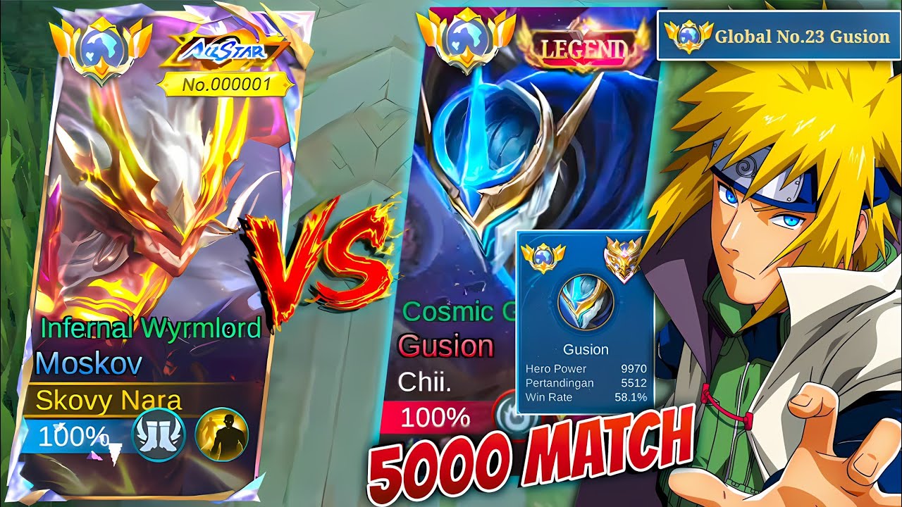 GILA NABRAK GLOBAL GUSION FASTHAND 5K MATCH! GLOBAL MOSKOV MATCH PERTARUNGAN MMR DI IMMORTAL! ~ MLBB