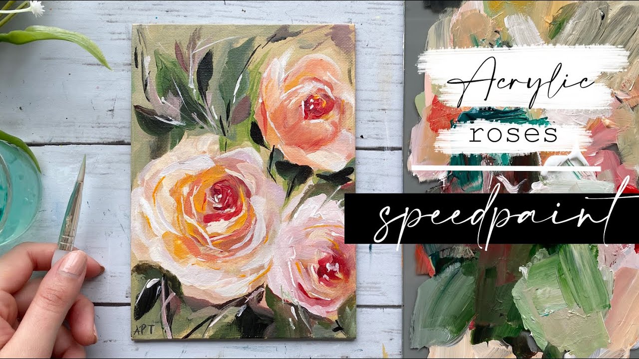 Как рисовать розы | Акриловая роза Speedpaint | Как рисовать цветы