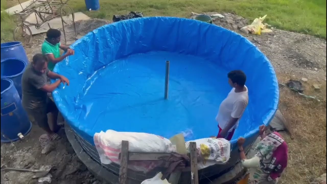 Tarpaulin Tank setup for fish farming