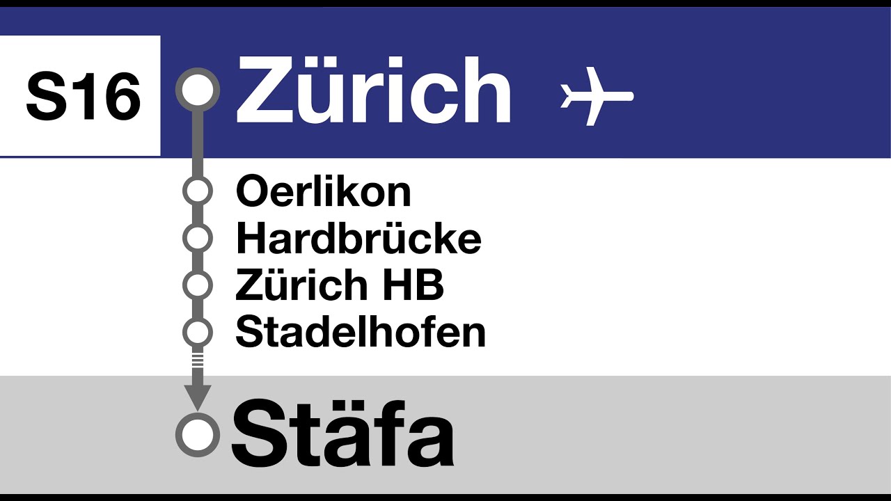 ZVV (SBB) Ansagen » S16 Zürich ✈️ — Stäfa | Bauarbeiten | SLBahnen