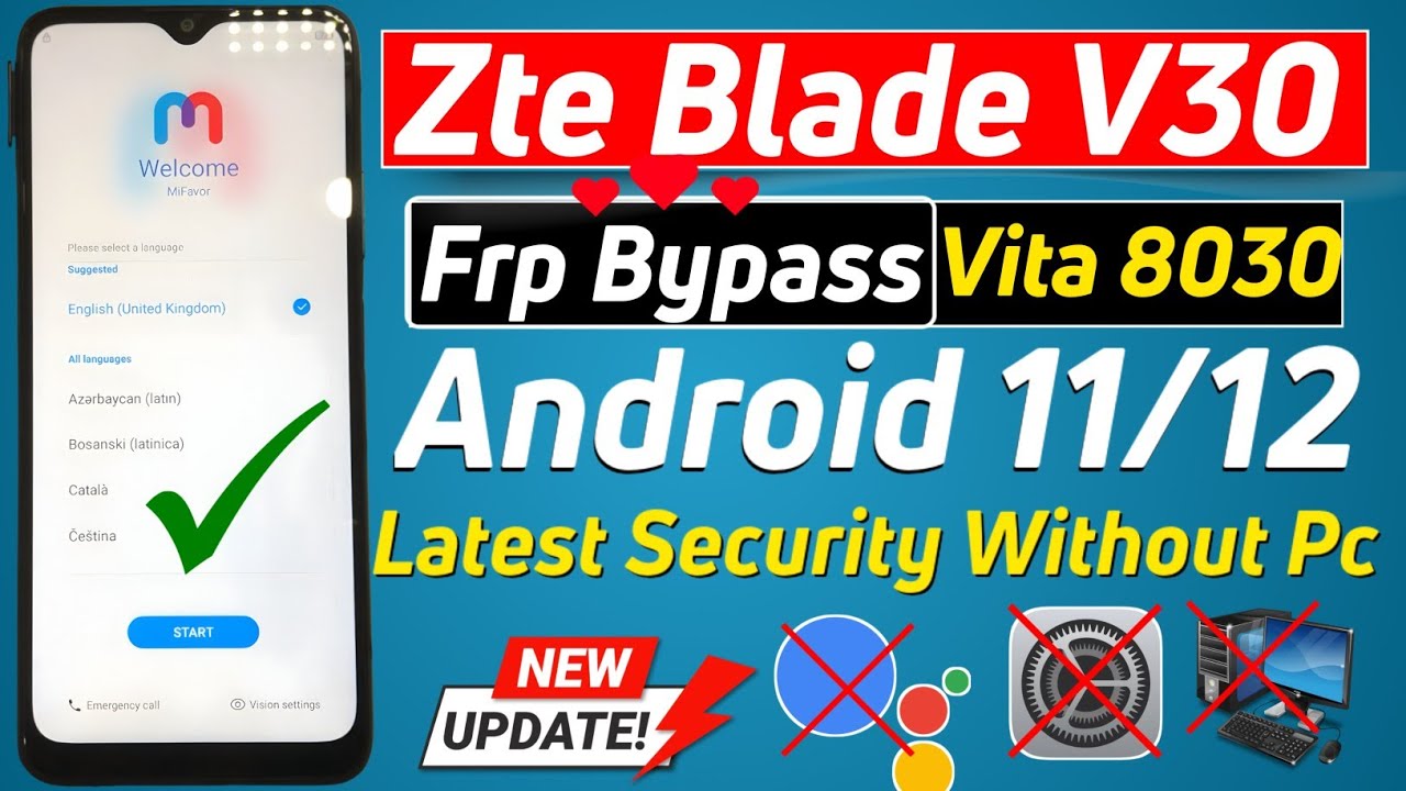 ZTE Blade V30 Vita FRP Bypass Android 11 Without PC - zte blade 8030 frp bypass Latest Security