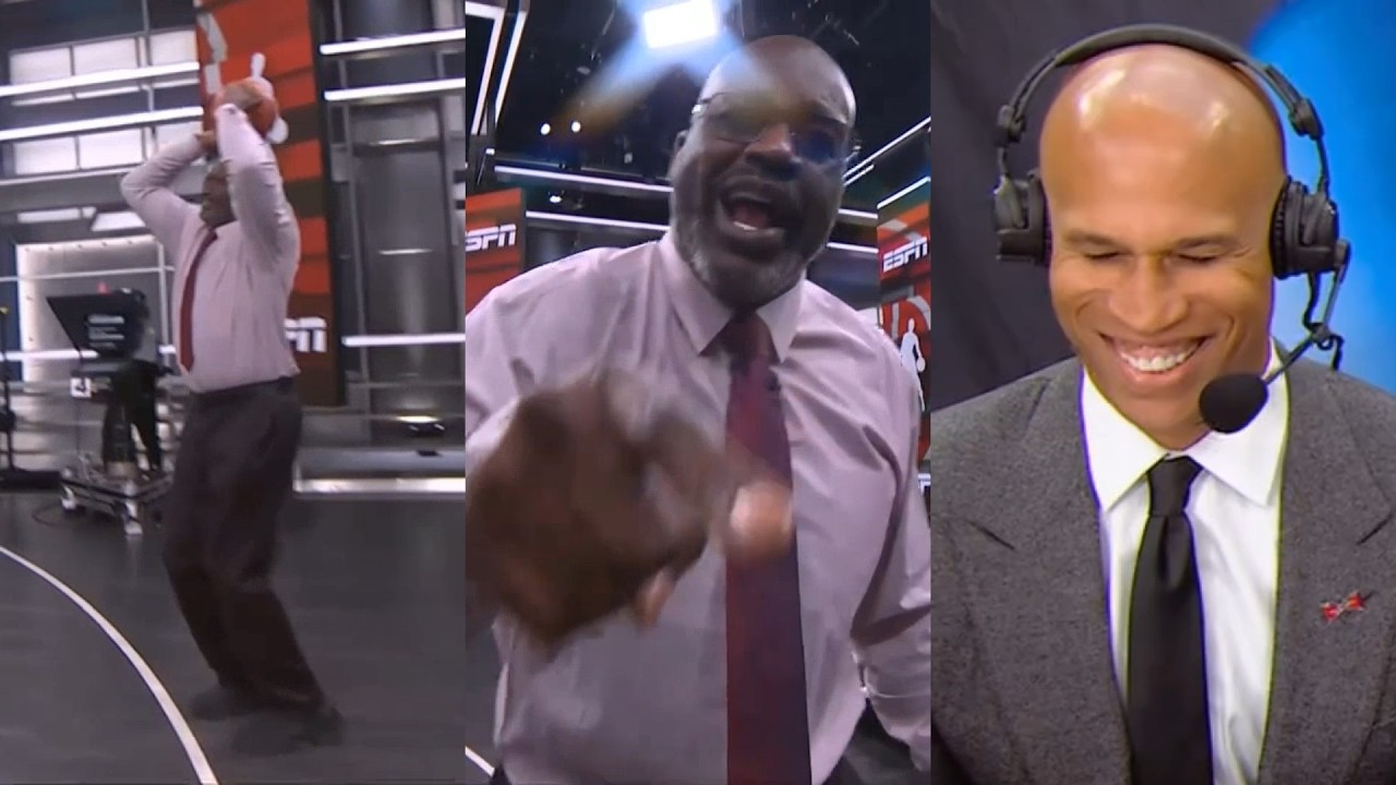 Шак забивает трёхочковый и окликает сотрудников ESPN 