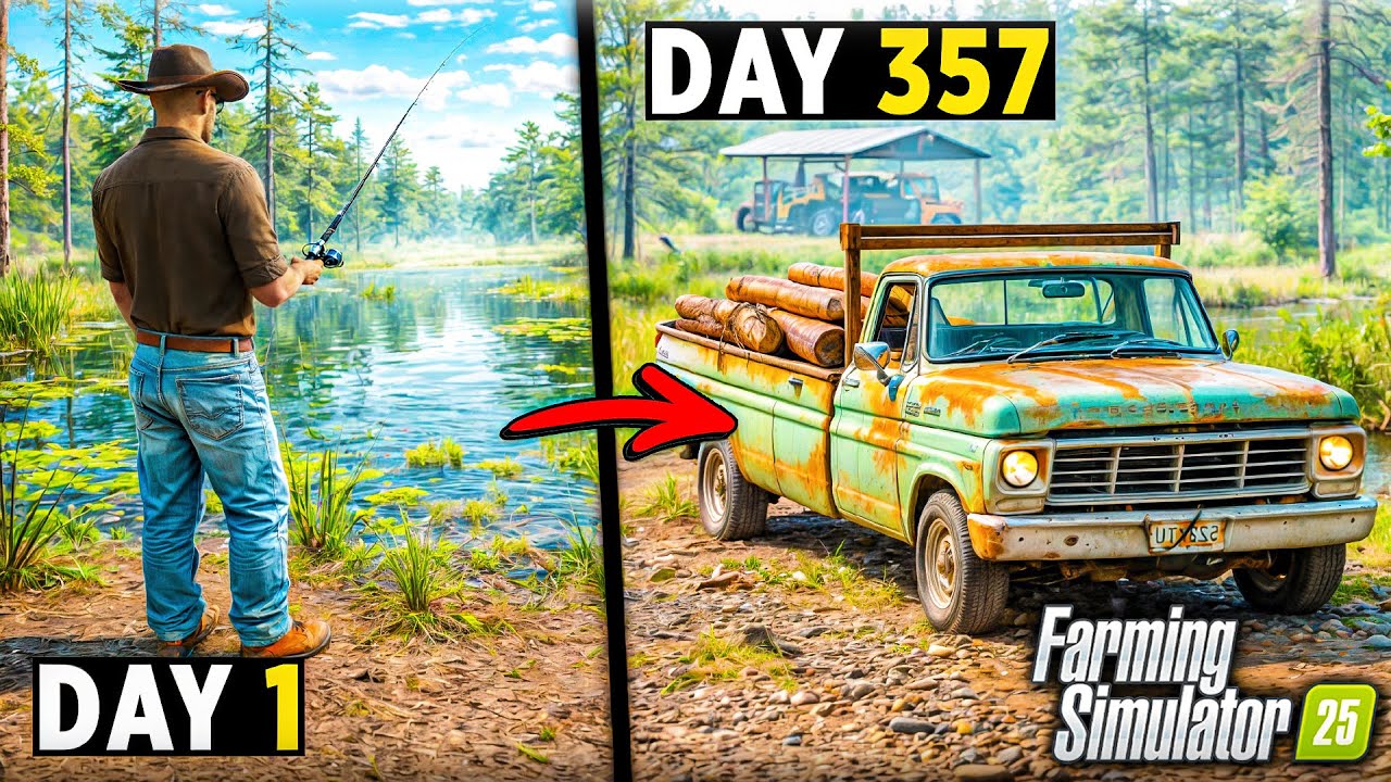 I spent 365 days building a farm in a swamp! - (SWAMP SURVIVAL)