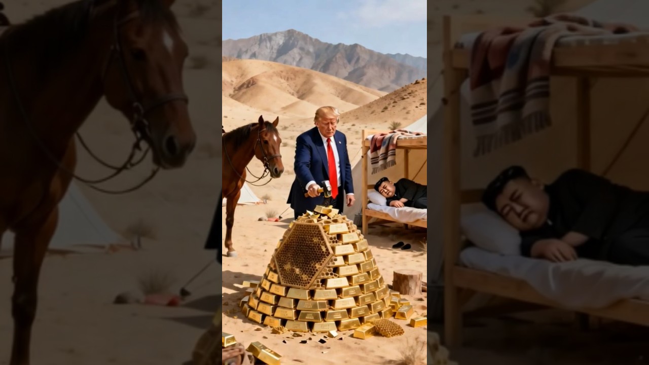 Gold Smash Prank Gone Wrong! Trump vs Kim Jong Un 🤣 comedy memes #satire #aishorts #shortsfeed