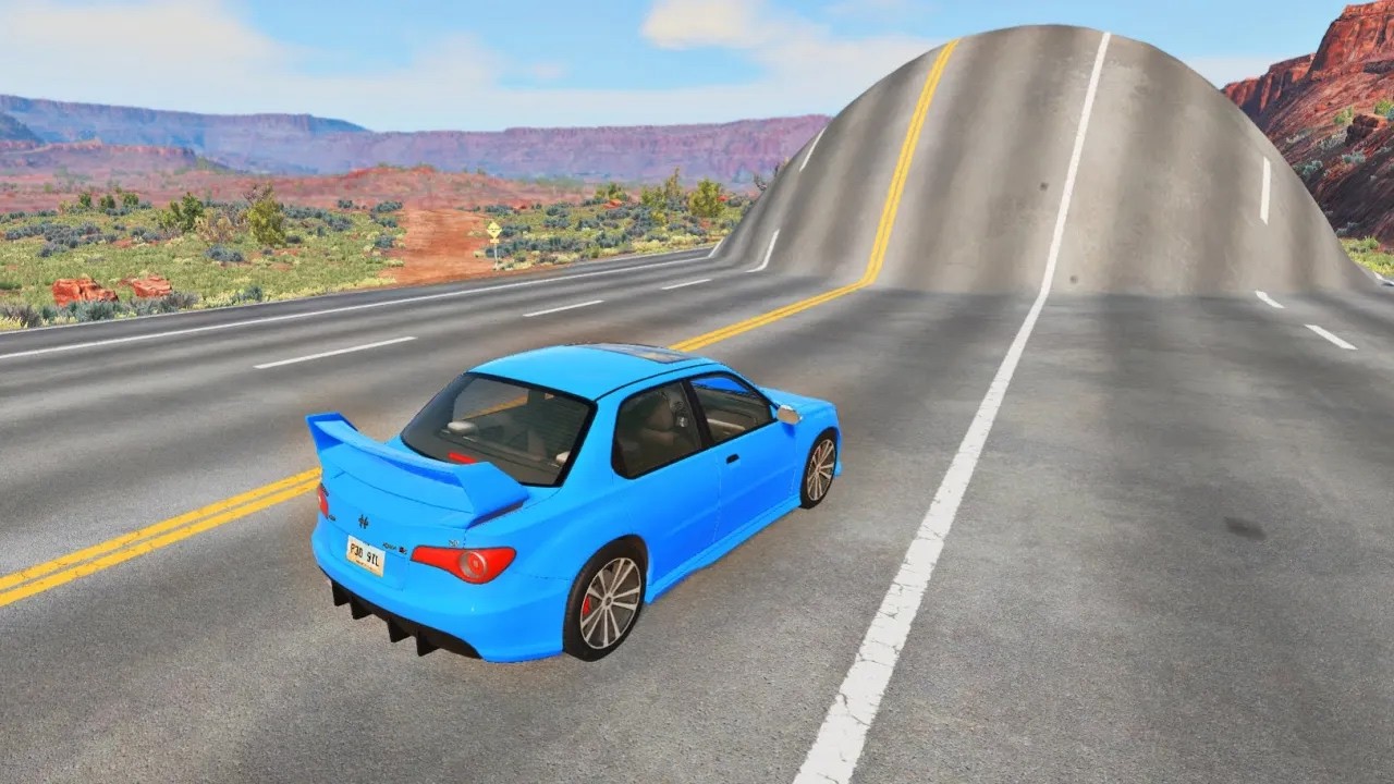 Cars vs Deep River - BeamNG Drive