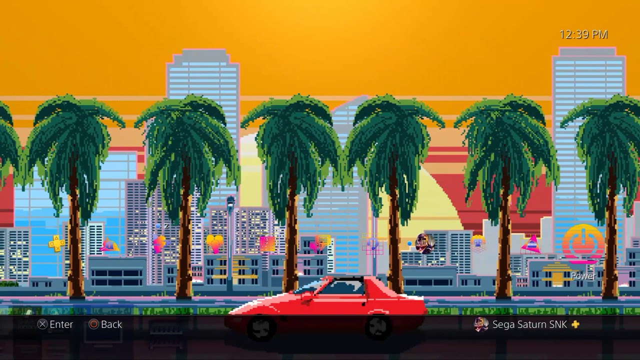 Miami Drive Retro Style Dynamic Theme Playstation 4