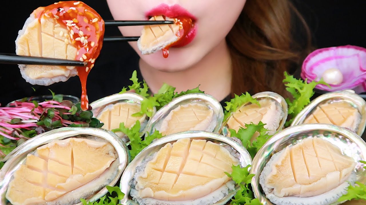 ASMR RAW ABALONE 전복 회 먹방 EATING SOUNDS MUKBANG 咀嚼音