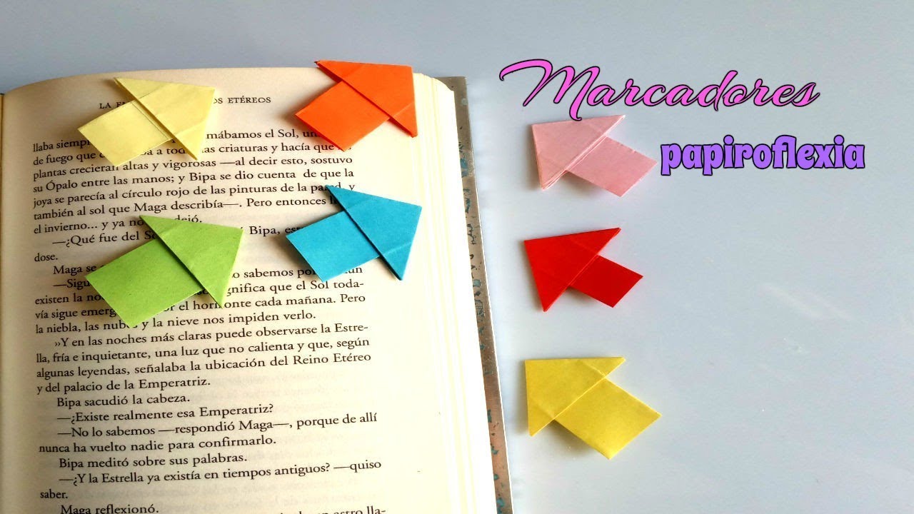 MARCADORES EXPRESS PAPIROFLEXIA con BLOC de NOTAS en forma de FLECHA paso a paso.