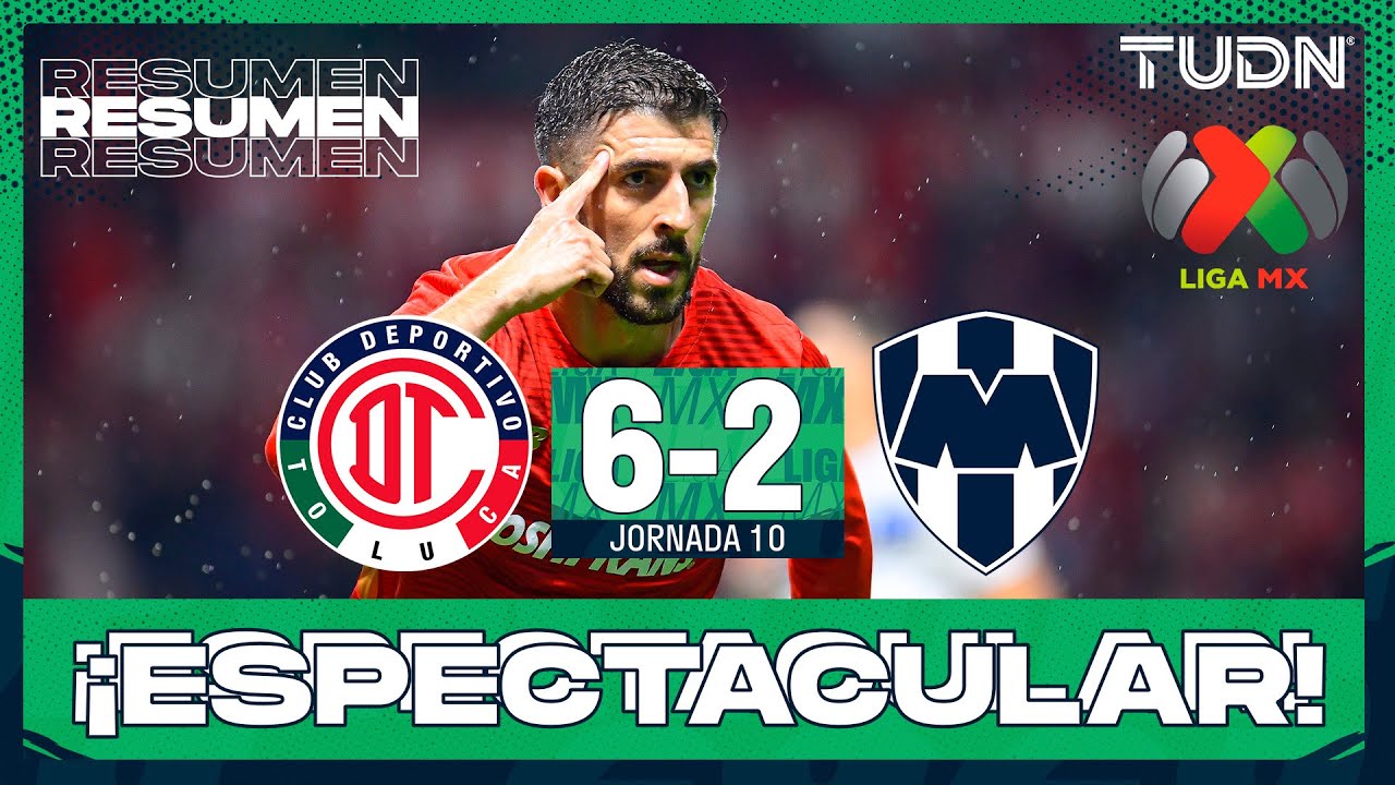 Resumen y goles - Toluca 6-2 Monterrey | Liga MX - Jornada 10 Apertura 2025 | TUDN