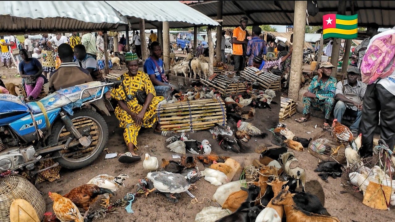 Rural village market day in Glei plateau region of Togo west Africa.