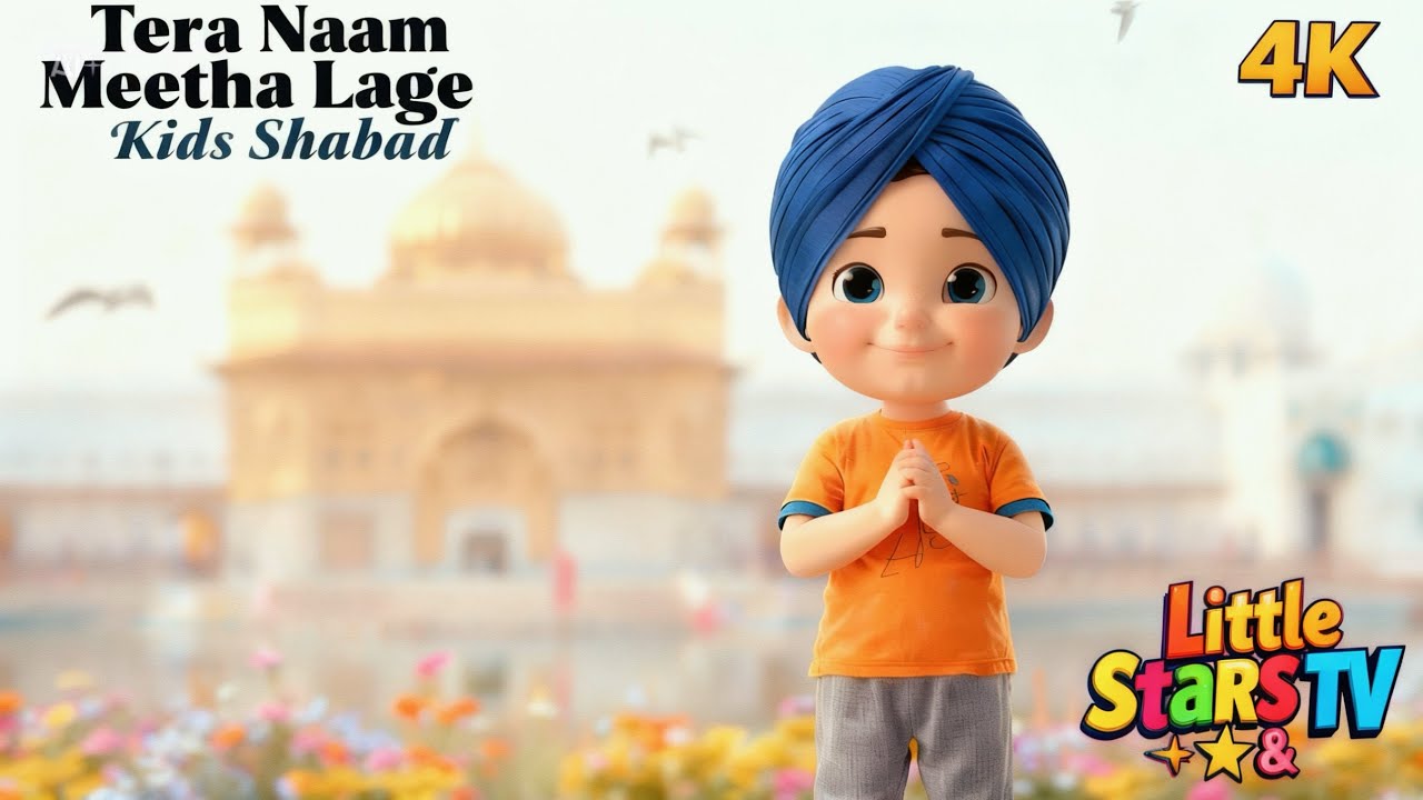 Satnam Waheguru | Tera Naam Meetha Lage | Sikh Shabad for Kids | Calming AI Animation