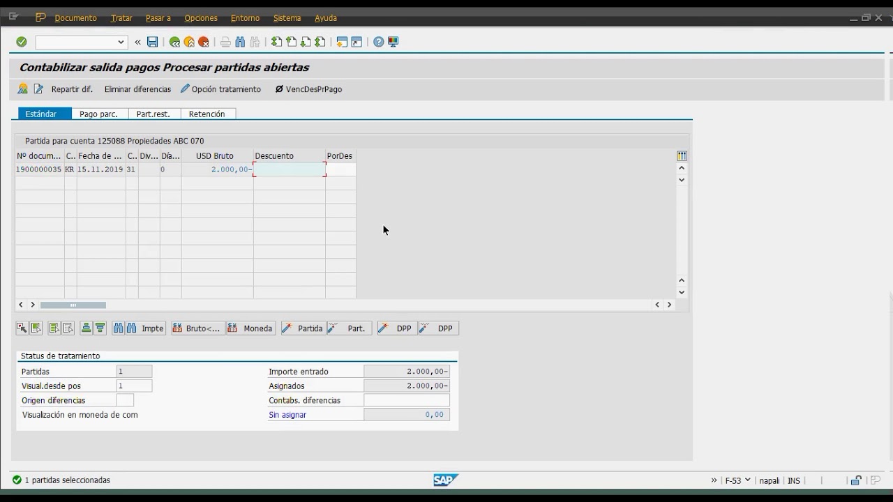 Pasos Iniciales con SAP FI - 11 - Contabilización de Pago a un Acreedor