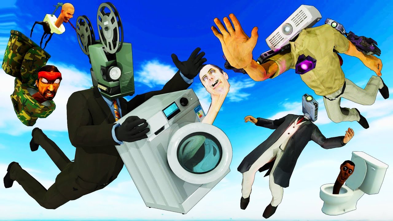 MECHA PROJECTOR MAN and ALL CAMERA MAN Ragdolls in GMOD SPEAKERMAN, ALL SKIBIDI TOILETS Ragdoll