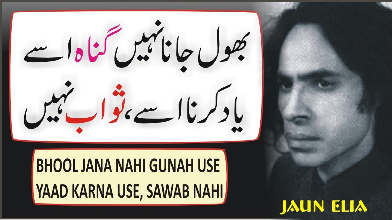 Jaun Elia Best Non Stop 2 Line Urdu Shayeri | Never Forgetful Poetry of John Elia | Sad Urdu Poetry