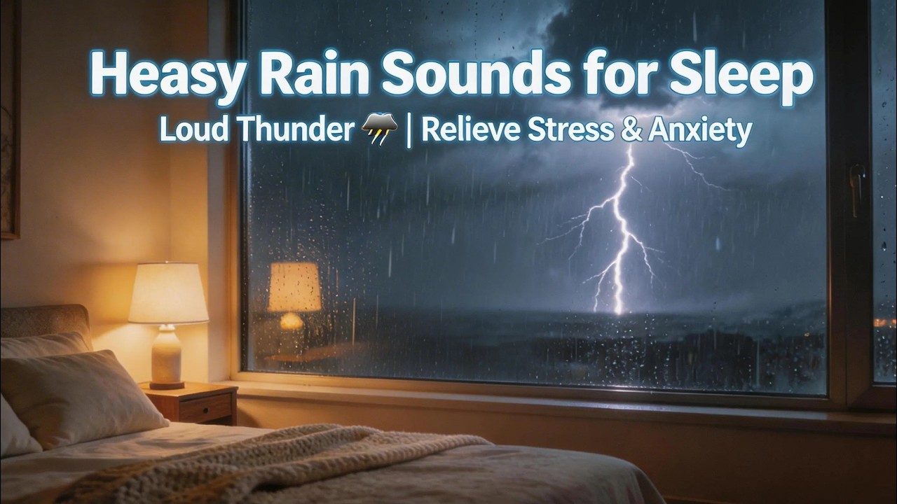 Heavy Rainstorm White Noise | Say Goodbye to Insomnia ⛈️