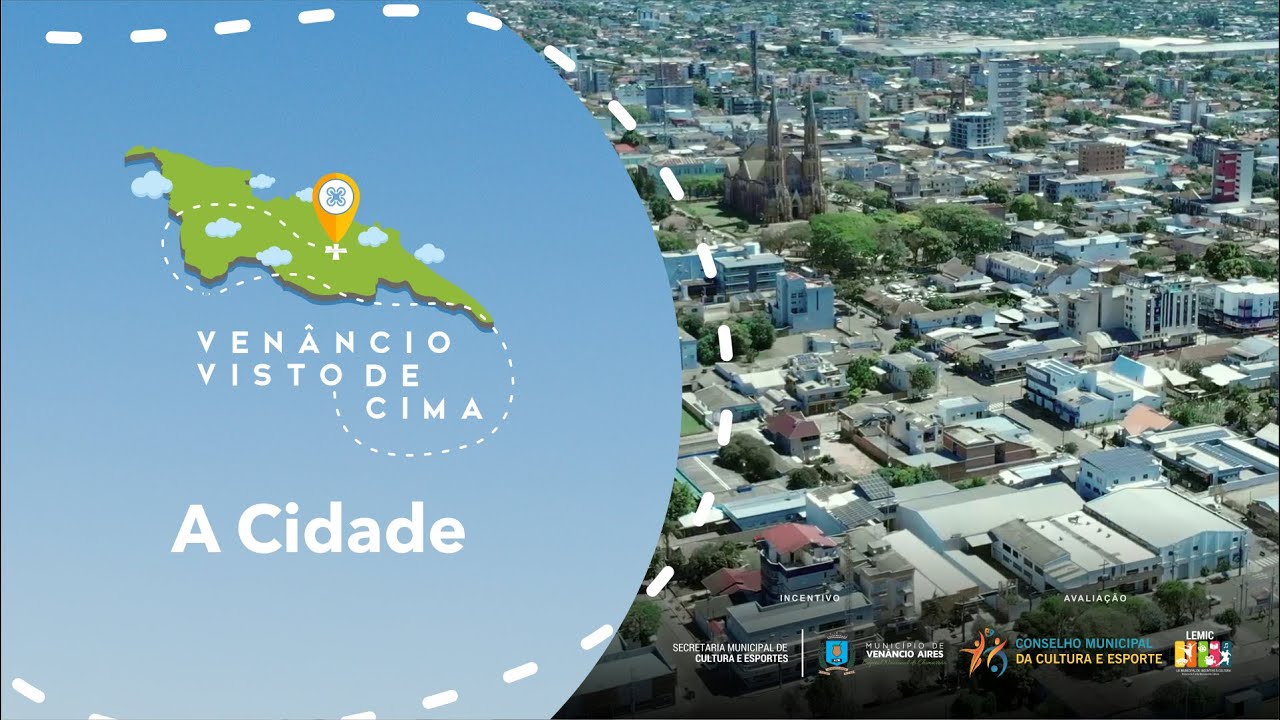A cidade de Venâncio Aires vista de cima