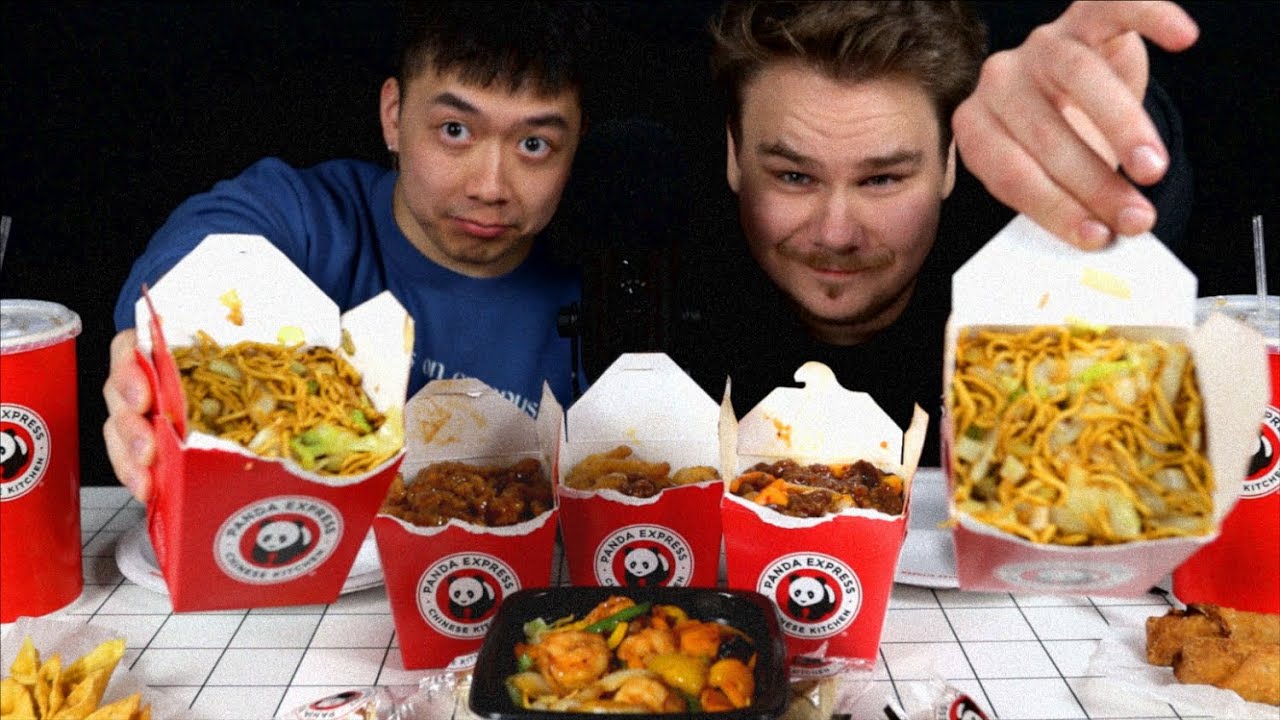 ASMR Mukbang Panda Express Orange Chicken and Firecracker Shrimp