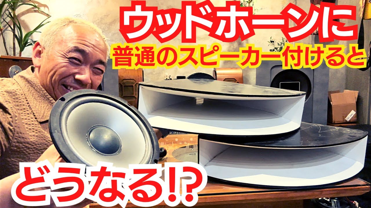 【衝撃！】普通のスピーカーをウッドホーンにつけてみた結果！オーディオ遊びは面白い！