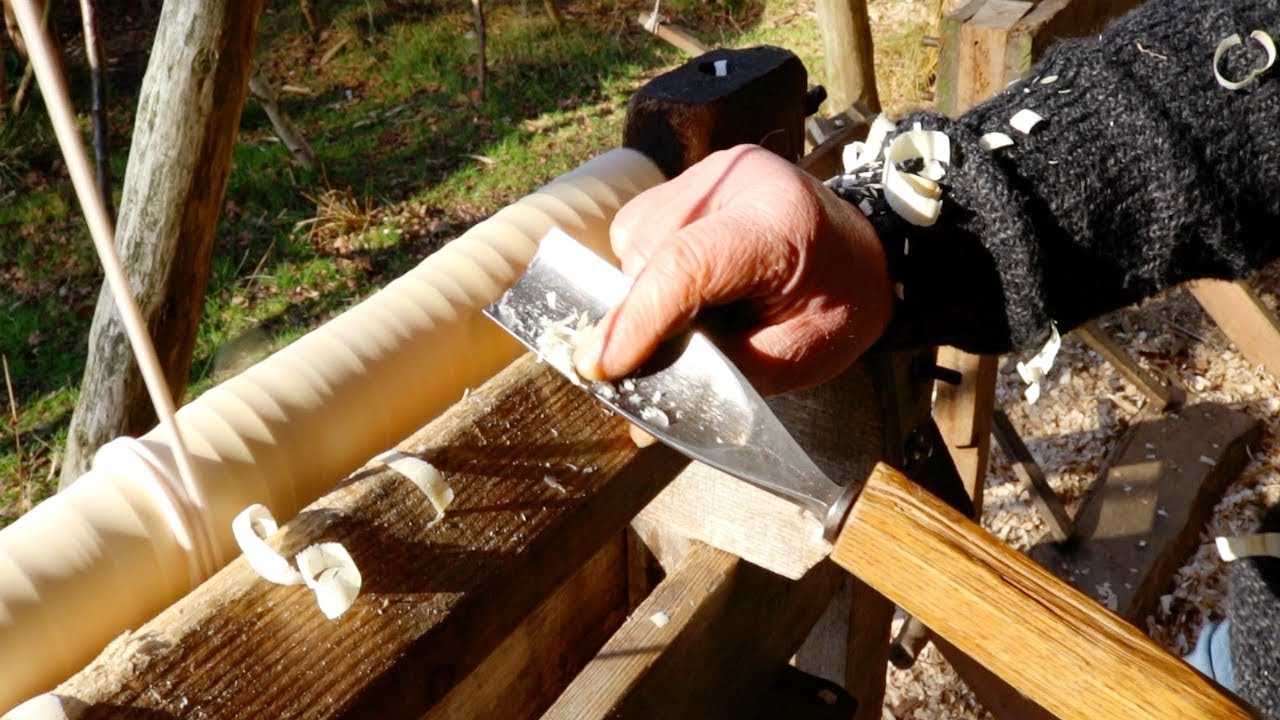 How To Prepare A Wooden Billet For Turning On A Pole Lathe - Peter Wood (Part 2/5)