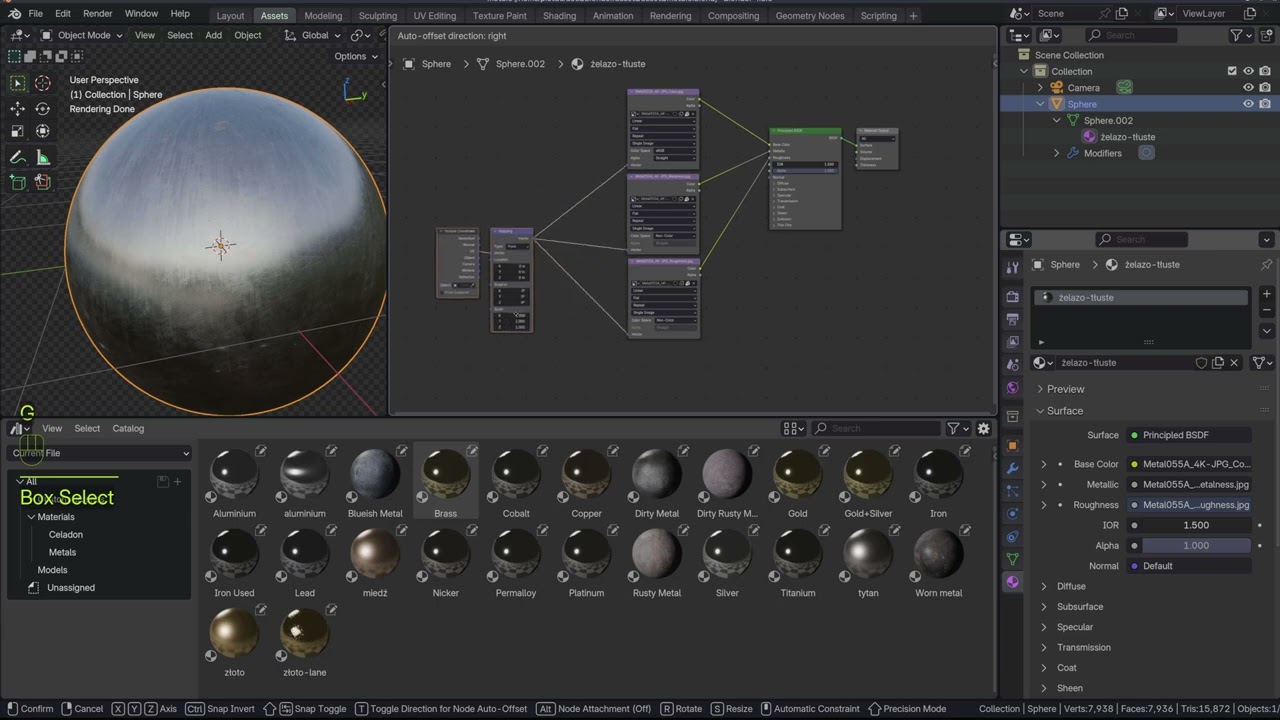 PKB:G3D, Asset Browser - dodawanie własnego materiału żelaza