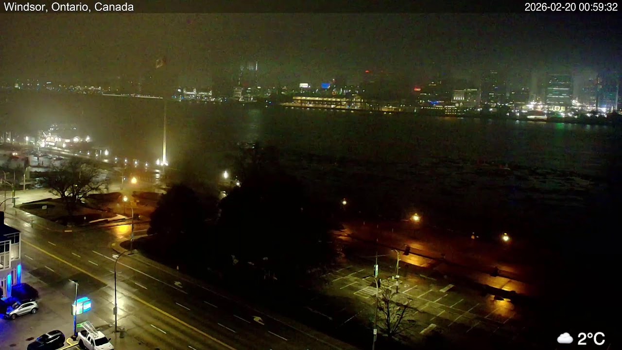 2026-02-19 Morning Segment - Detroit River Live Cam from Windsor, Ontario, Canada