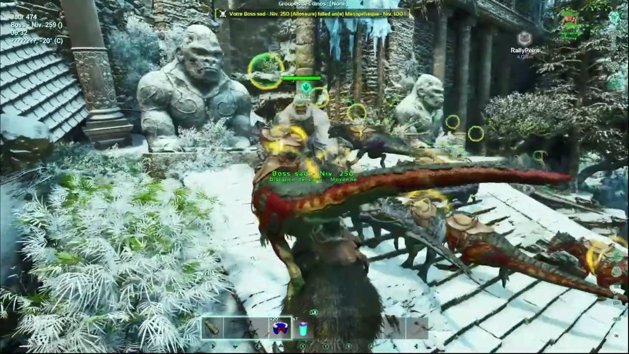 ARK Survival Ascended Megapithecus Boss Fight with Allosaurs Official PvE