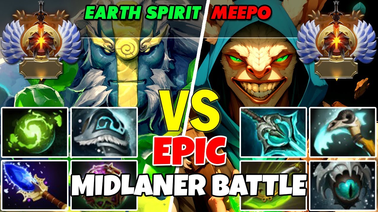 EARTH SPIRIT (Mid) vs MEEPO (Mid) - Epic Battle Of Immortal Rank Dota 2 Players - Z Dota 2