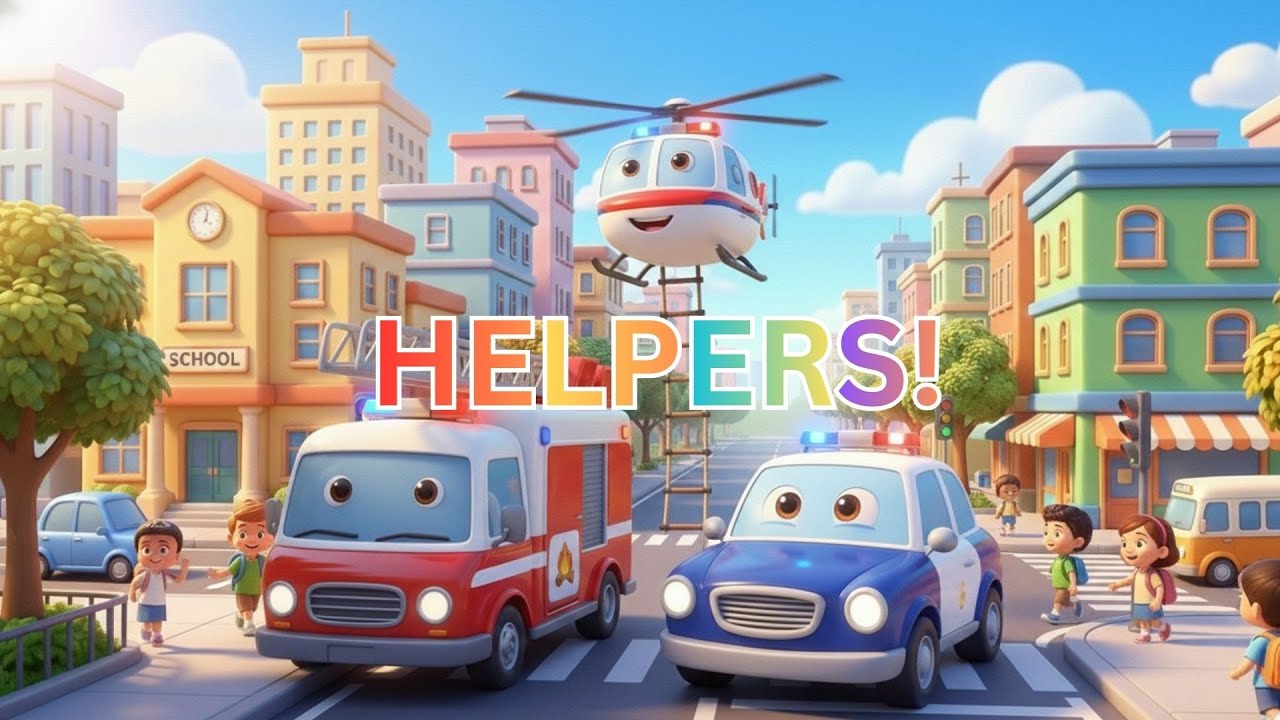 Emergency Vehicles Song for Kids | Ambulance, Police & Fire Truck 🚑