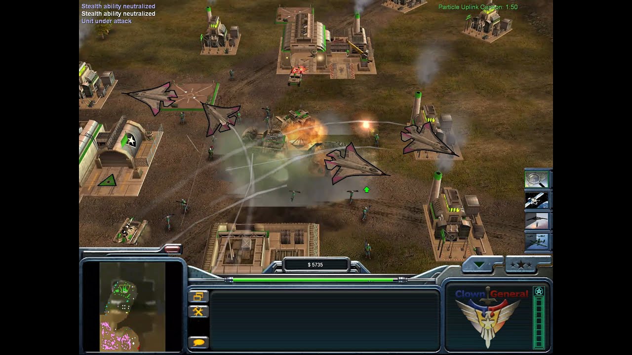 [C&C Zero Hour] 1v7 (Superweapon VS 7 Laser Generals) [Hard Difficulty]