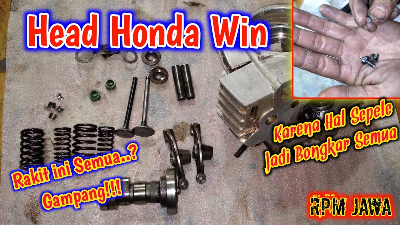 Cara mudah merakit isian cylinder head Honda Win || Cara pasang Noken as dan timlar Honda Win❗️❗️