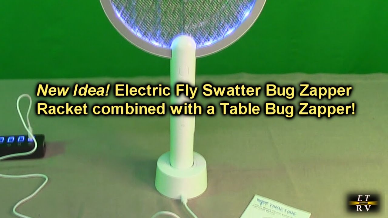REVIEW TMACTIME Electric Fly Swatter Bug Zapper Racket and Table Bug Zapper 4000V High Grid