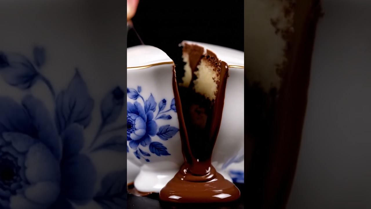 Cutting a Cup-Shaped Illusion Cake | Chocolate Liquid Cream ASMR 